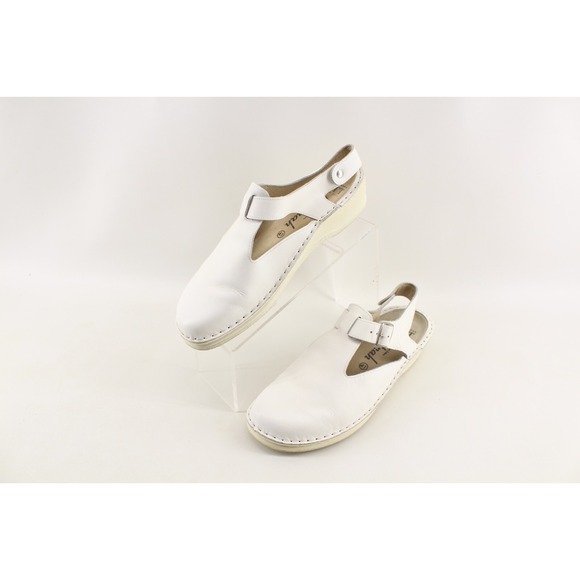 Vintage Rott Hautnah Closed Toe White Sandals Clogs Made In Germany EU Size 41 - Picture 2 of 8